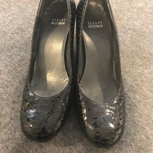 Stuart Weitzman Python Leather Wedges